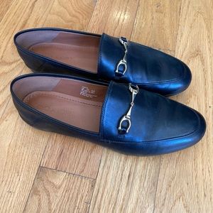 Coach Haley black leather horsebit loafers sz 9